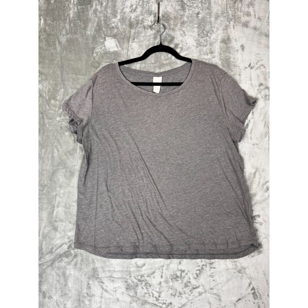H&M‎ Women's Basic Round Neck T-Shirt Gray Size Large Short Sleeve Top